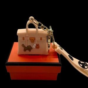 Mini 3D Silicone Bag Charm Keychain with Gift Box